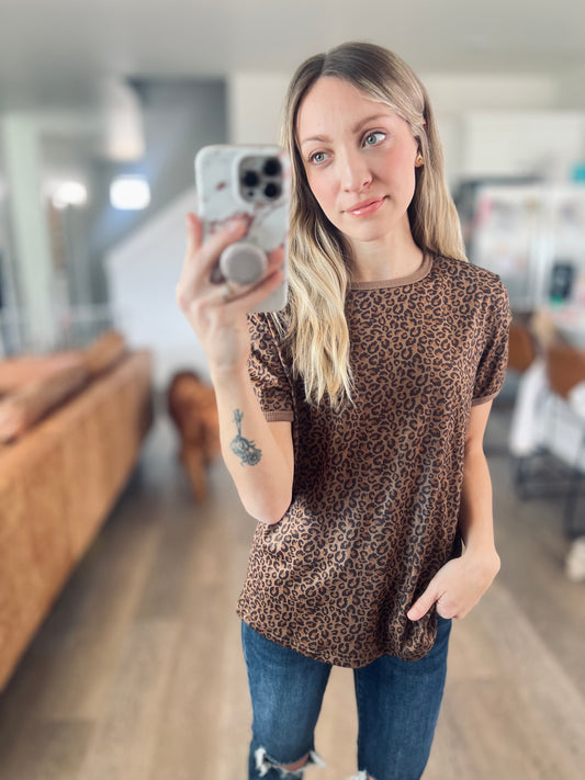 *free ship today* Favorite Animal Crew Tee in Chocolate