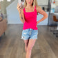 Always Right Square Neck Tank in Flamingo Pink