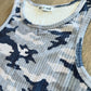 SHIPS FREE TODAY // Gray Camo Ribbed Tank Top