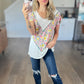 To Rock a Rhyme Color Block Top in Pink Floral