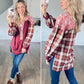 Floral Plaid Mixed Print Top