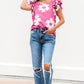 Flower Power Ruffle Sleeve Top