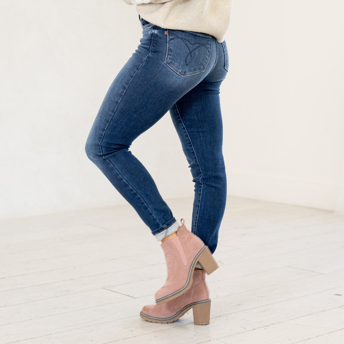 High Rise Washed Thermal Skinny Jeans - Judy Blue