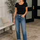 Daney Mid Rise Boyfriend with Adjustable Back Tab Denim - Judy Blue
