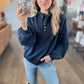 Acid Wash Pullover in Midnight Navy