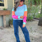 Blair Color Block Round Neck Long Sleeve Top