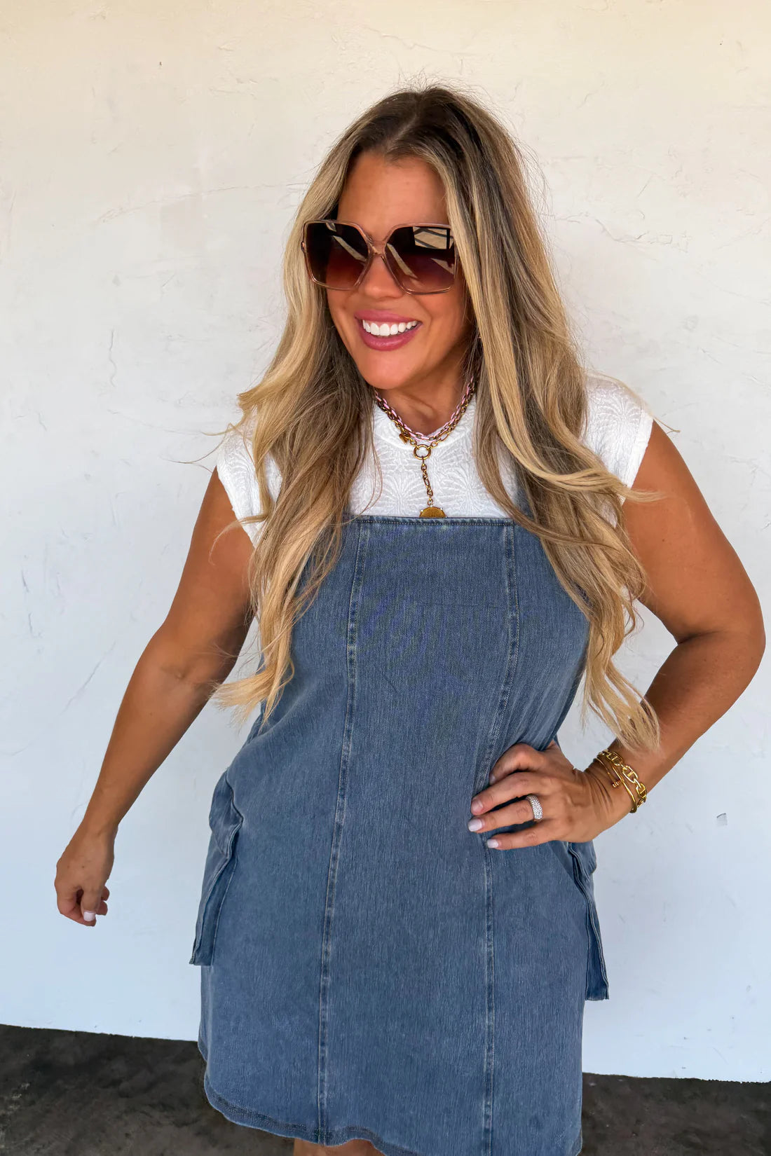 PREORDER: Denim Millie Overall Dress // eta early May