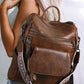*free ship today* Dark Chocolate PU Leather Backpack