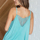 Lace Detail Cami in Aqua