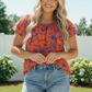 Rust Bloom Ruffle Top