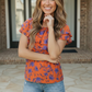 Rust Bloom Ruffle Top