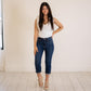Dark Wash High Waist Capri Jeans - Judy Blue