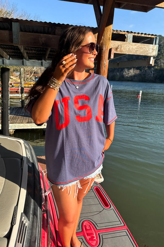 PREORDER: USA Oversized Tee // eta May
