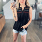 Bree Embroidered Top in Black