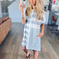 Gray Stripe Mixed Printed T Shirt Dress