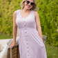 Beverly Button Dress - Lavender