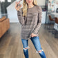 Buttons & Stripes Long Sleeve Top