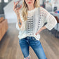 Lara Hollow Knit Sweater in Cream