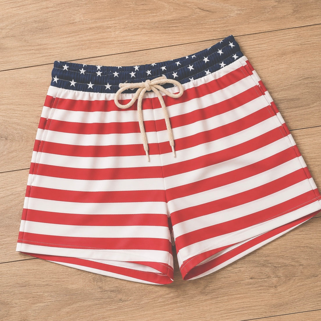 Stars and Stripes Drawstring Shorts