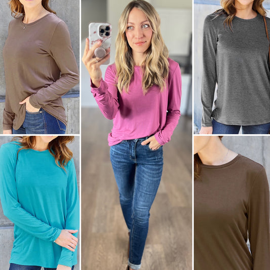 The Basics Round Neck Long Sleeve Top