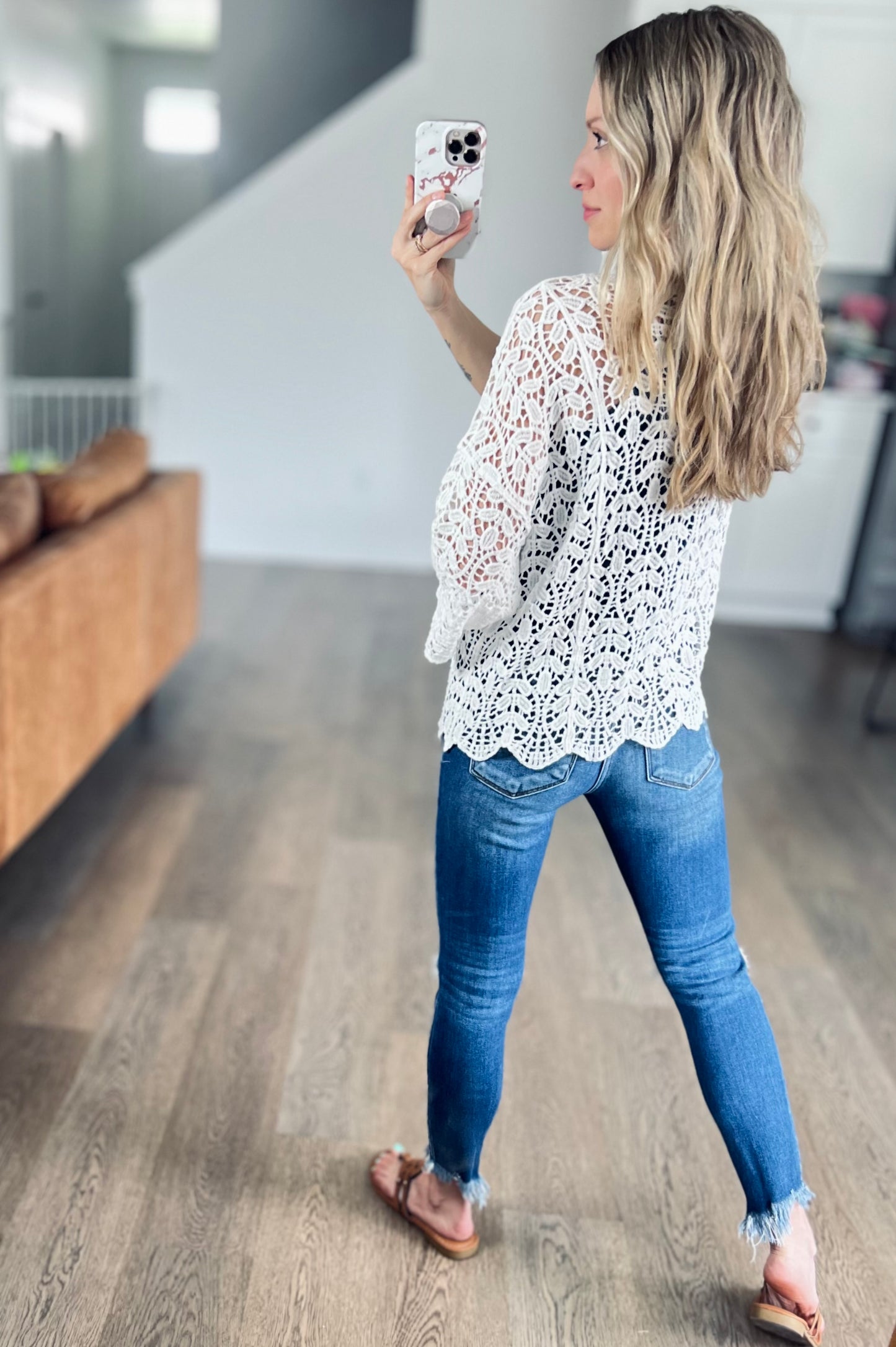 Elegant Leaf Crochet Cardigan