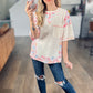 Syd Floral Top in Cream