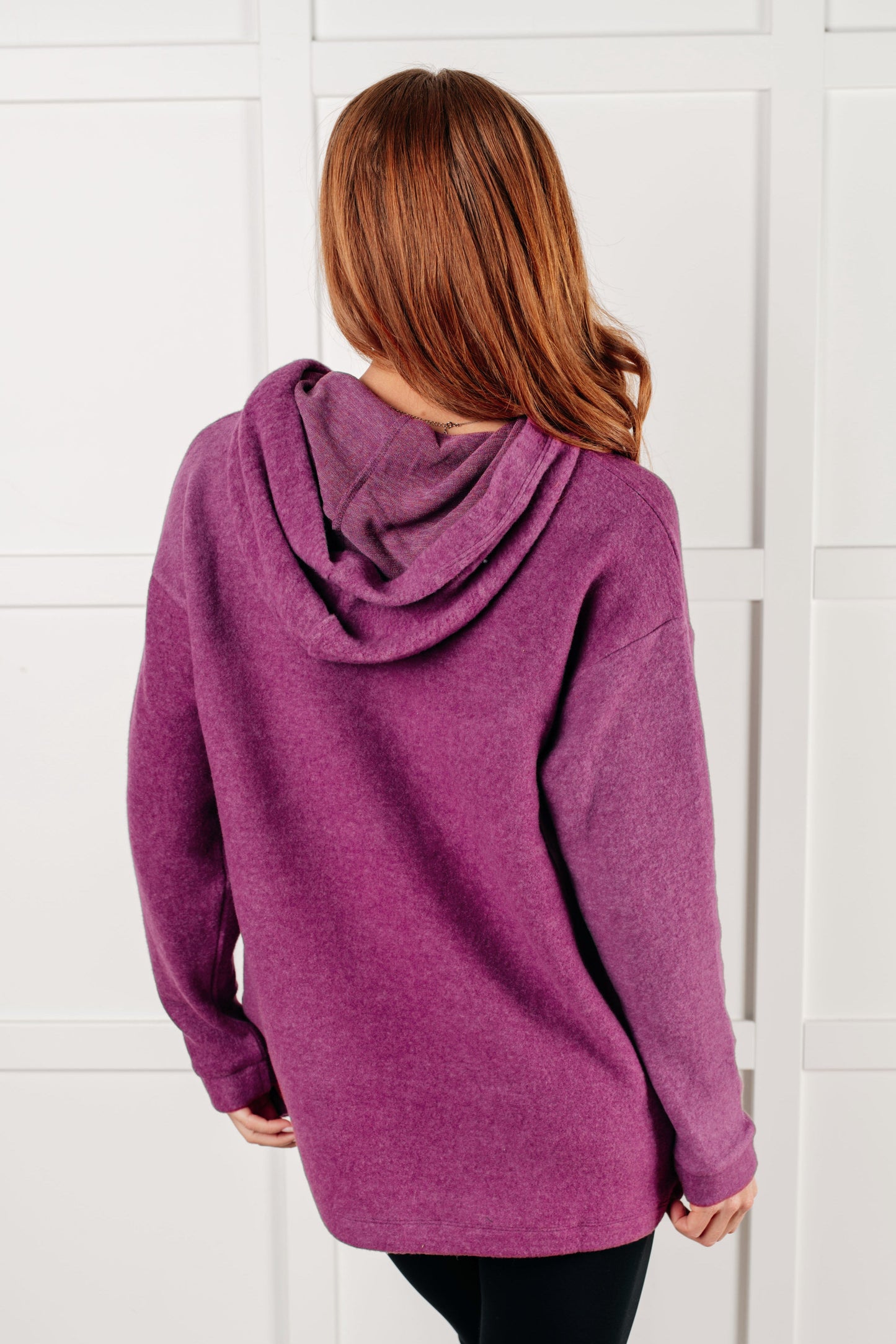 Maggie Brushed Hoodie in Light Plum