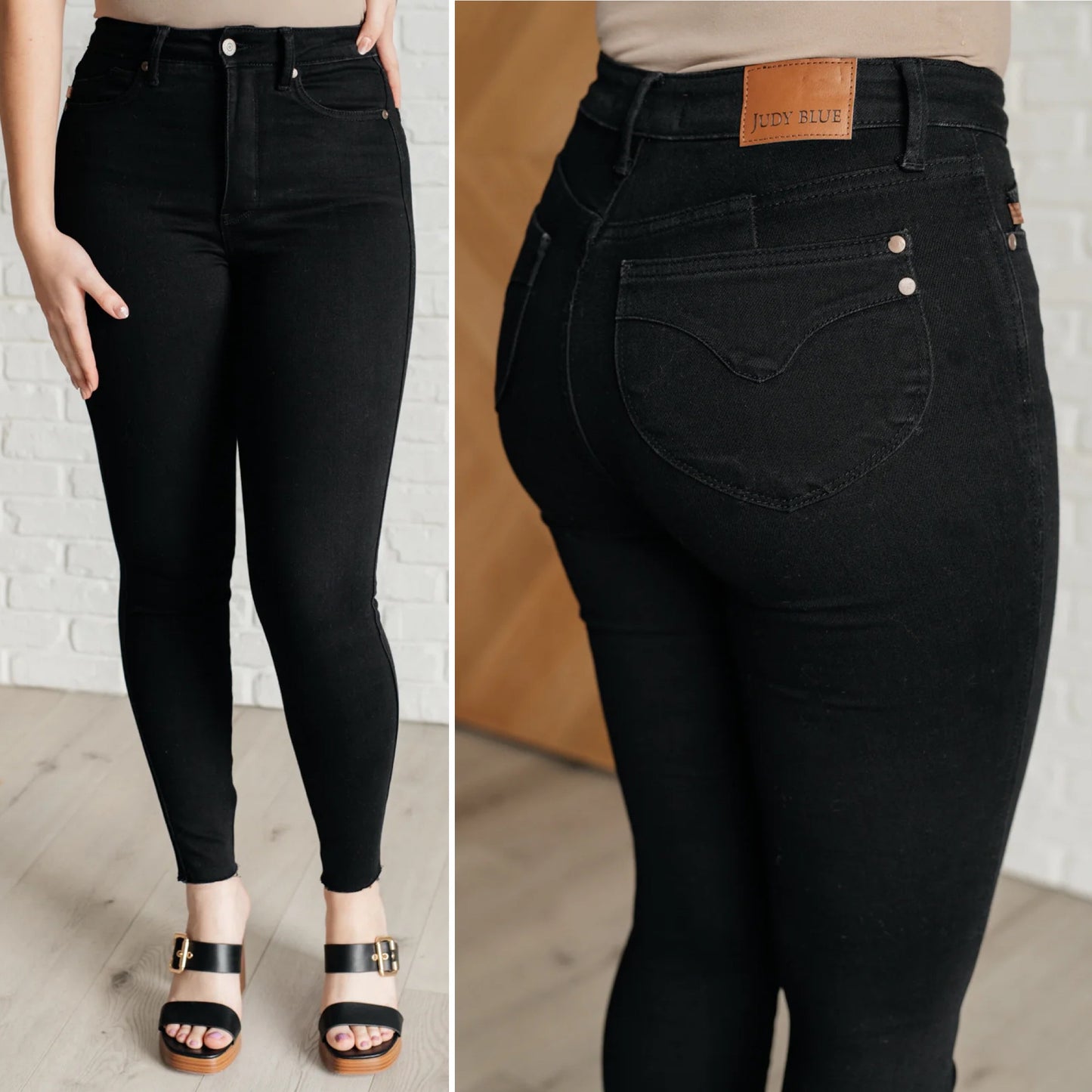 Tummy Control Skinny Jeans in Black - Judy Blue