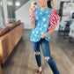 Vintage Star & Stripe Ruffle Sleeve Independence Day Top