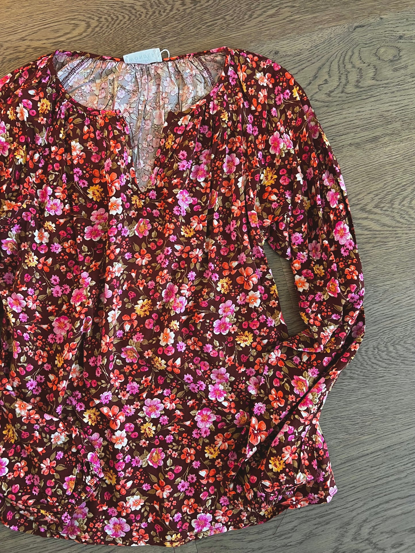 Brunch Blouse in Rust Floral