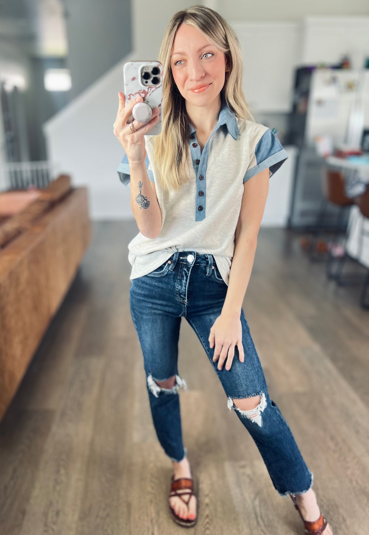 Heidi Chambray Top