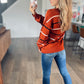 *free ship today* Mel Stripe Sweater in Toasted Pumpkin