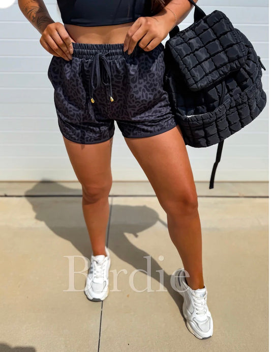 PREORDER: Active Shorts in Midnight Leopard // eta May-June