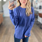 Lonnie Ribbed Knit Sweater in Bright Blue