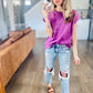 Plum Crinkle Washed Short Sleeve Tee