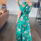 Lydia Midi Dress in Green Florals
