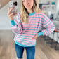 Happiness Stripe Sweater in Pink/Blue