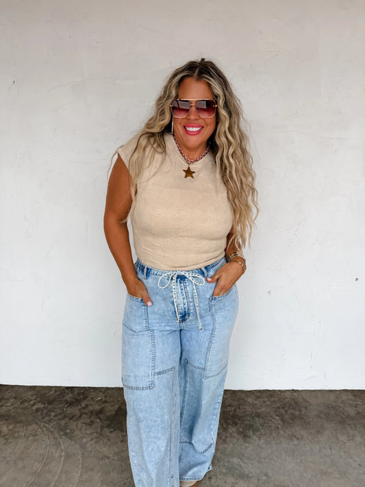 PREORDER: Jovie Tie Waist Jeans // eta May