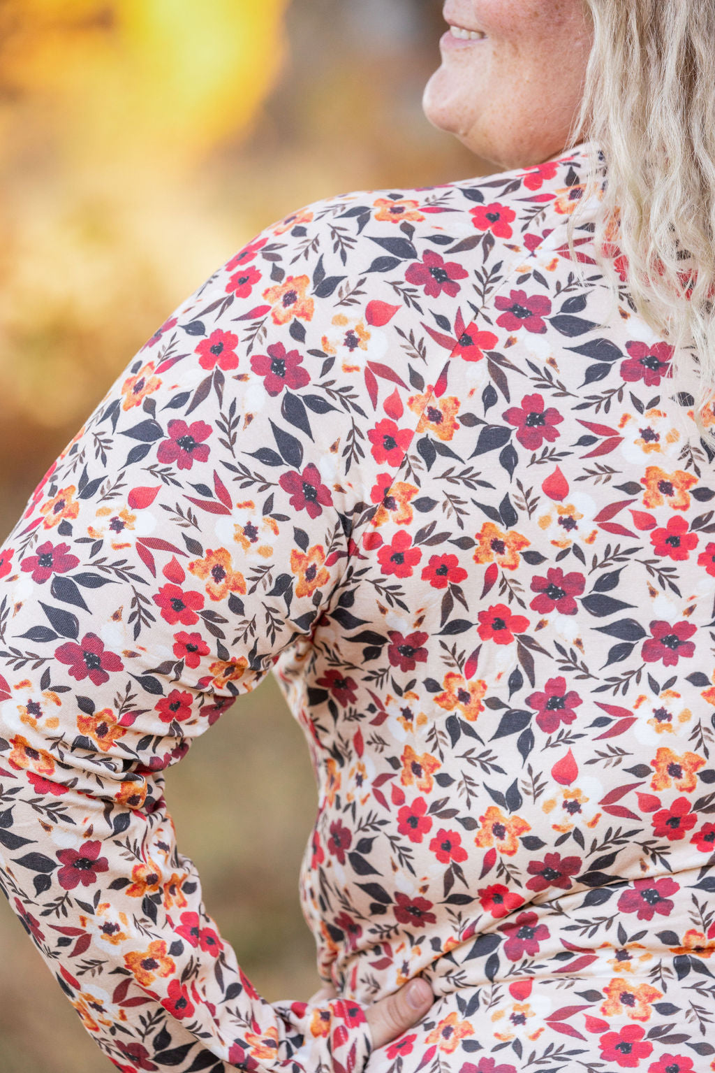 Blair Long Sleeve Top - Red Floral