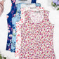 Luxe Crew Tank - Navy Floral Bliss