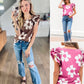 Flower Power Ruffle Sleeve Top