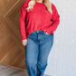 Lonnie Ribbed Knit Sweater in Dark Red