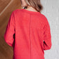 Lonnie Ribbed Knit Sweater in Dark Red