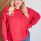 Lonnie Ribbed Knit Sweater in Dark Red