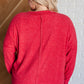 Lonnie Ribbed Knit Sweater in Dark Red