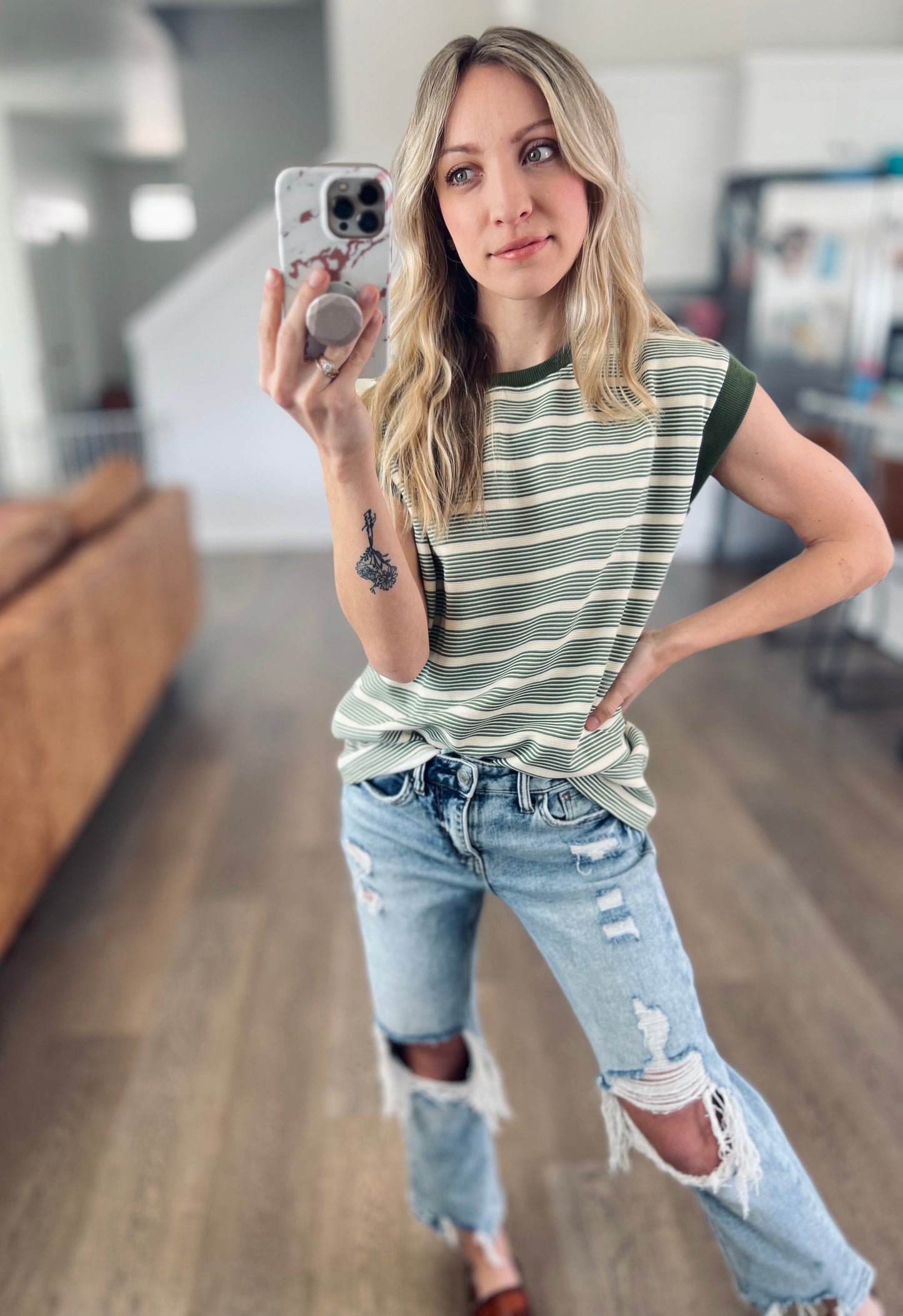 First On My List Stripe Top