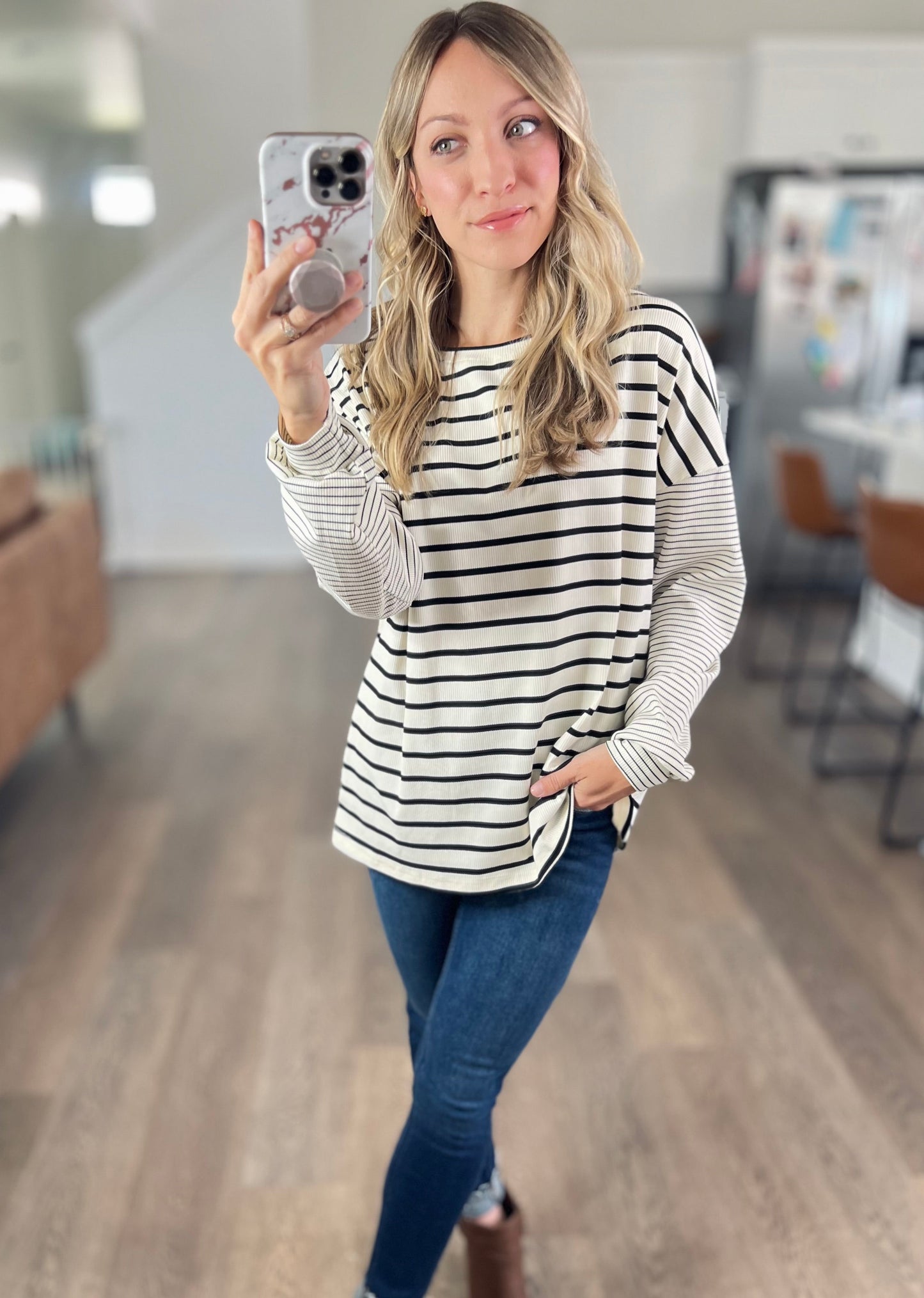 Jule Stripe Long Sleeve Top