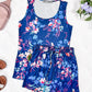 Luxe Crew Tank - Navy Floral Bliss