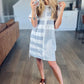 Gray Stripe Mixed Printed T Shirt Dress