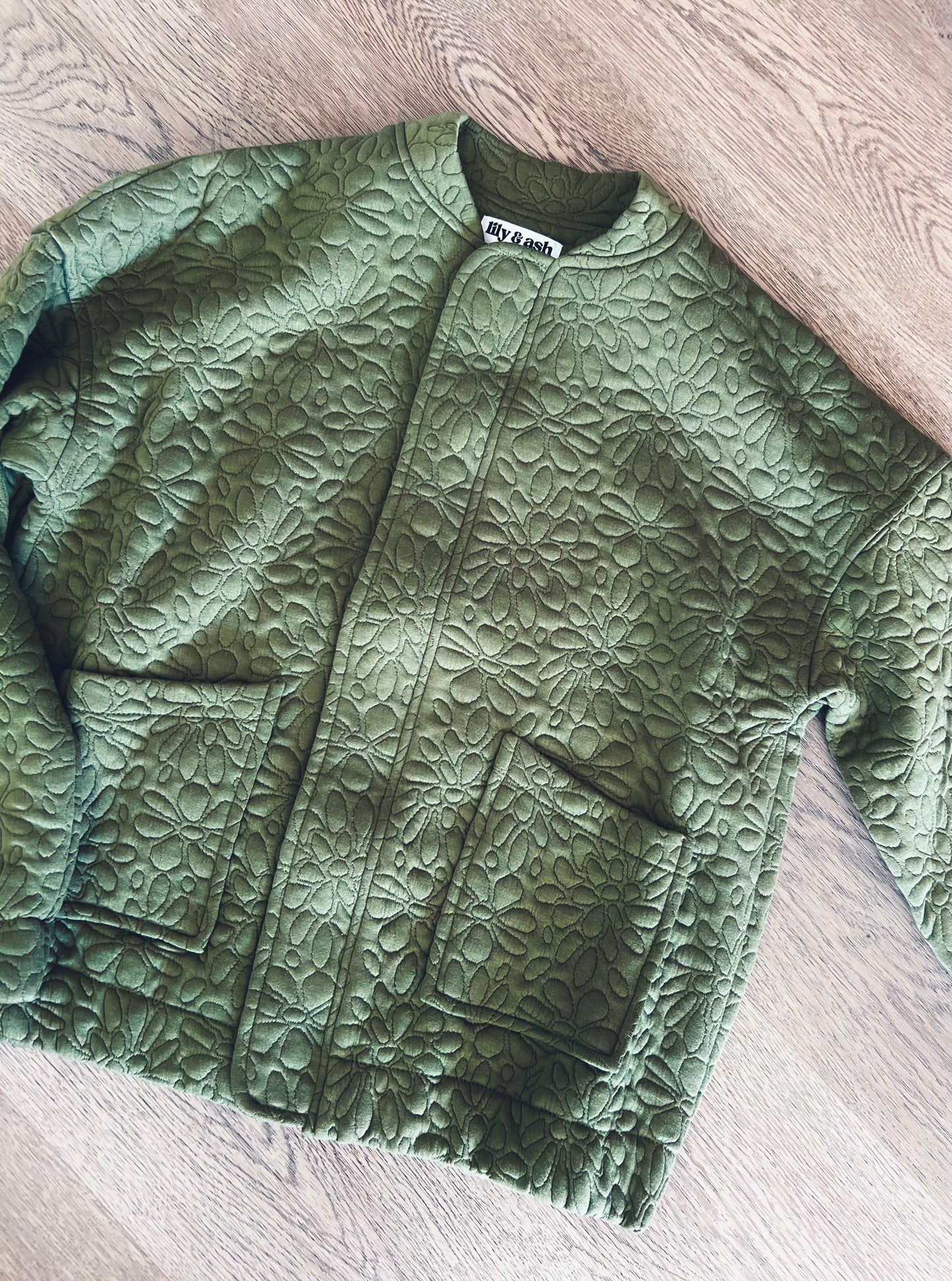 Quilted Floral Bomber Jacket